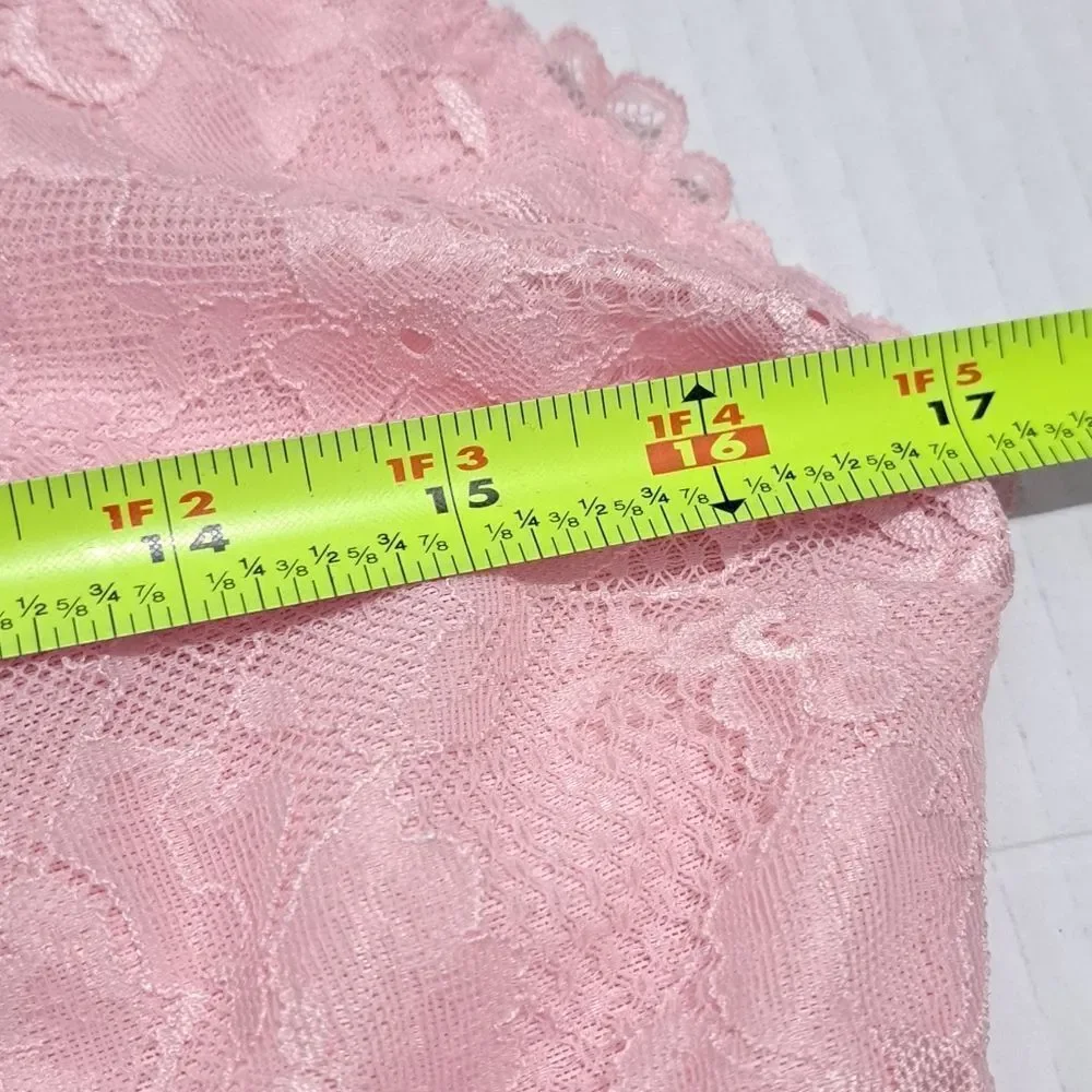 Savage X Fenty Floral Lace Bralette Racerback Pink/ Black Bra 1X NWT